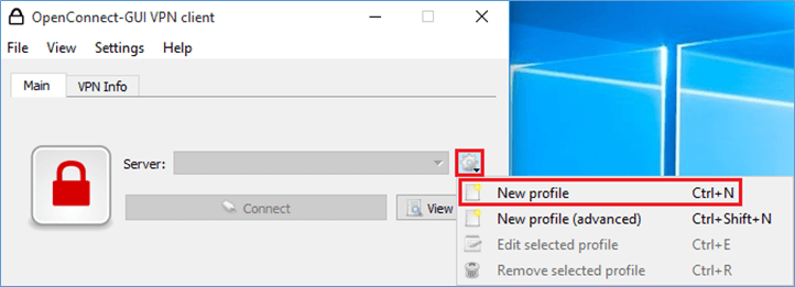 OpenConnect GUI Create New Profile