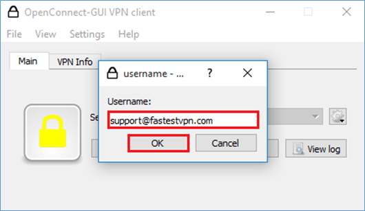OpenConnect GUI Username