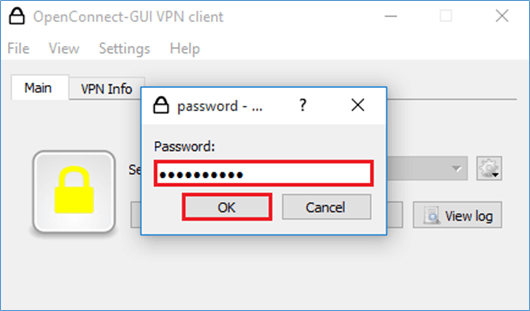 OpenConnect GUI Password