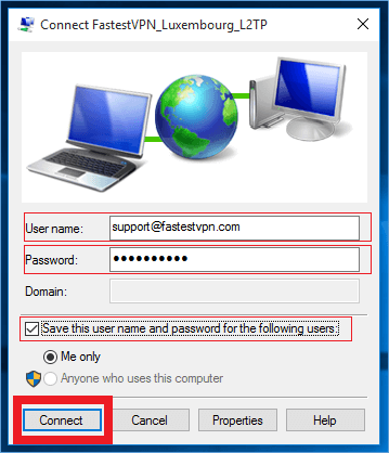 FastestVPN User and Password