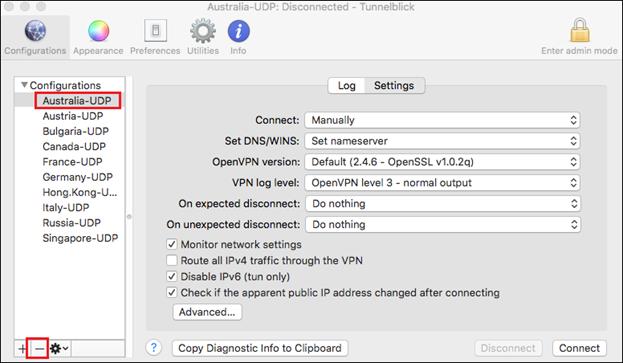 tunnelblick server configuration