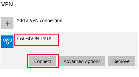 Windows 10 PPTP Built-in