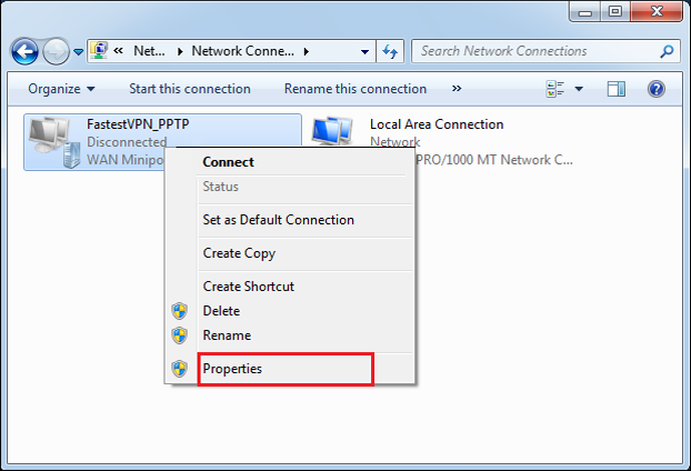 Windows 7 PPTP Built-in