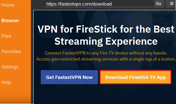 Aplicación Fastestvpn Fire TV Stick