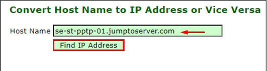 Convert server address in IP Address