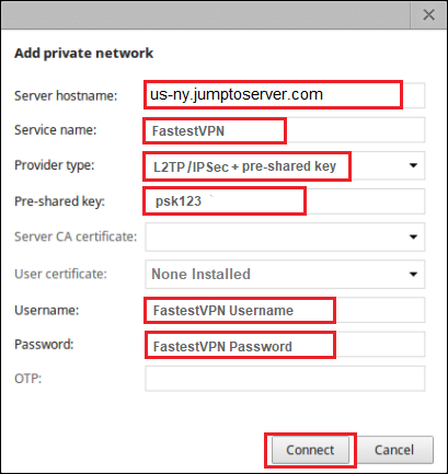 Chromebook L2TP VPN Setup